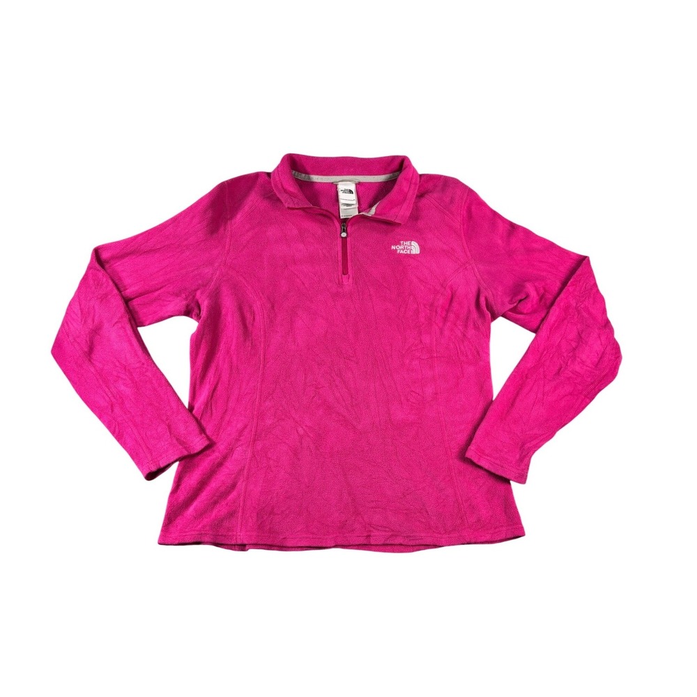 The North Face Womens TKA 100 Pink Quarter Zip Fleece Pullover Jacket Medium